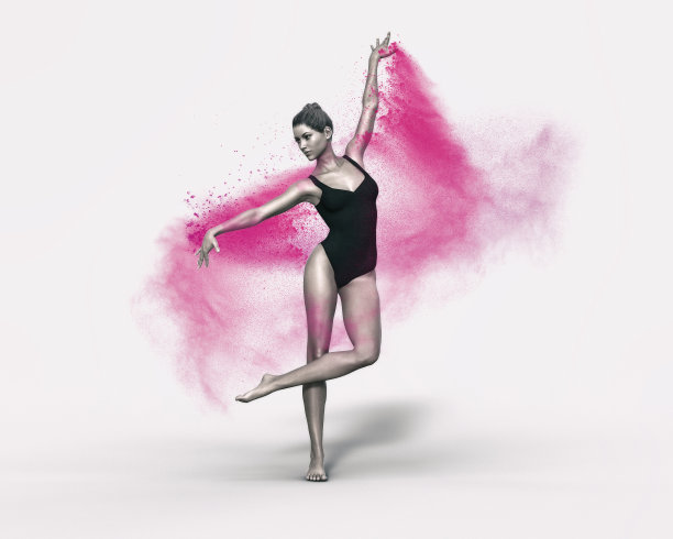 年轻漂亮的体操运动员。这是一个3d渲染图。图片下载