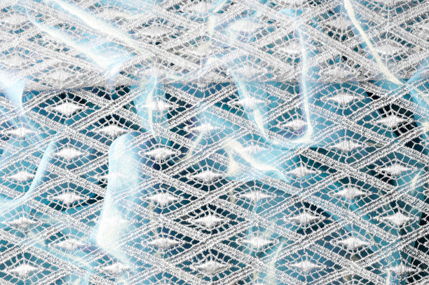 纹理背景图案。花边的白色织物。手蕾丝上的白色背景。白色饰品，婚纱面料上的刺绣，明信片，照片墙纸，海报，图片下载