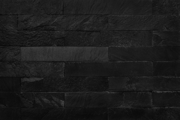 黑色砖墙纹理背景。用于设计艺术作品的板岩图案。图片下载