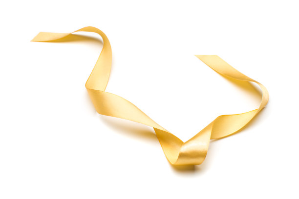 金色缎带孤立在白色背景图片下载
