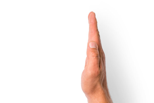 在白色背景上做一个停止或发誓手势作为模板图片下载