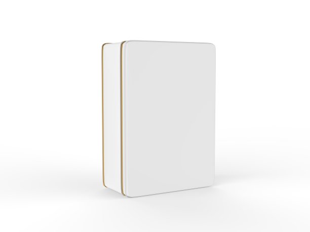 白色不锈钢或锡金属光亮盒子容器，隔离在白色背景上，用于模型和包装设计图片下载