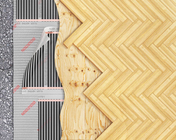 地板层。油毡地板上。三维演示图片下载