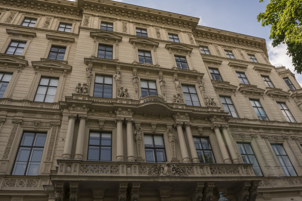 维也纳一座老房子的正面。图片下载
