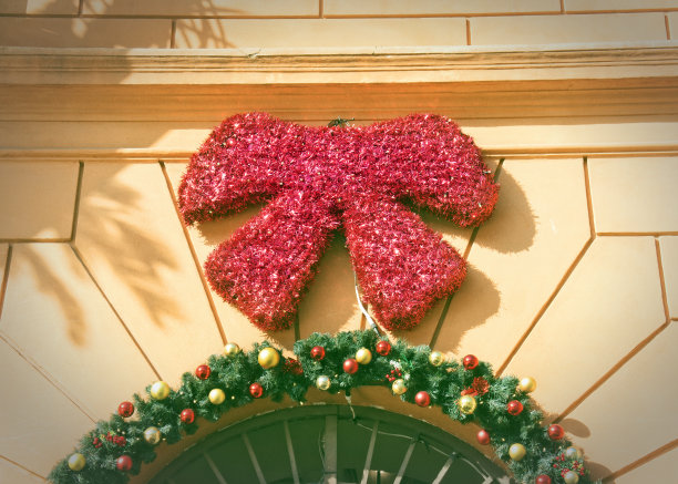 意大利罗马墙上的圣诞装饰图片下载