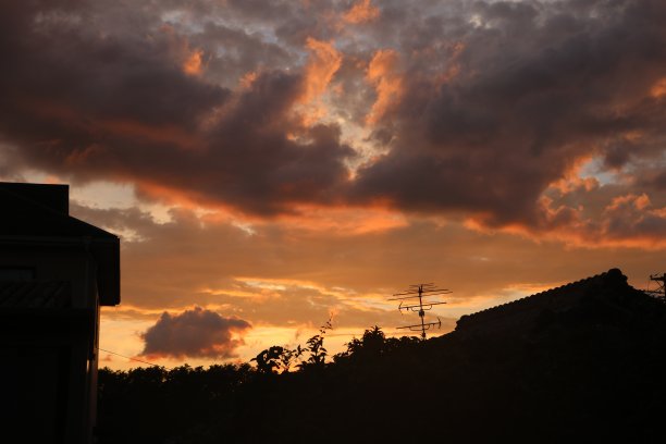 日落与建筑图片下载