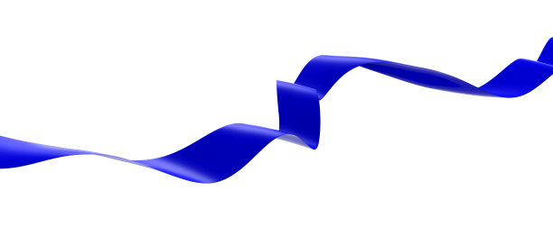 蓝色缎带孤立裁剪在白色背景，旗帜。三维演示图片下载