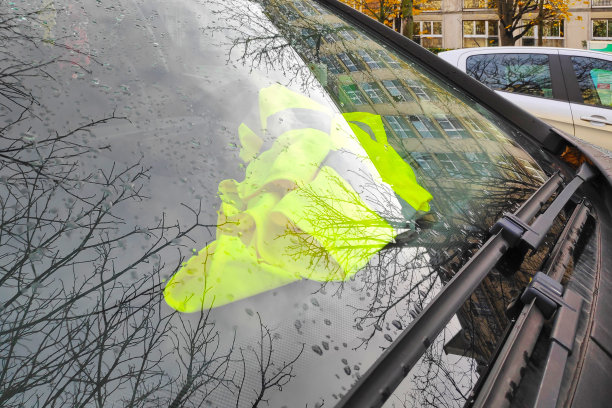 Hi-viz放在仪表板上(Gilet jaune)图片下载