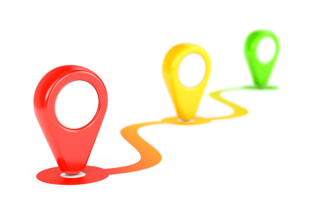 彩色GPS地图路径和两个指针图片下载