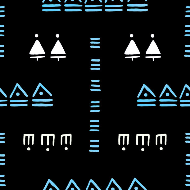 手绘抽象无缝图案。水彩部落几何背景。图片下载