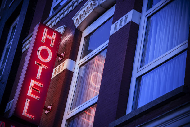 霓虹灯酒店灯光图片下载