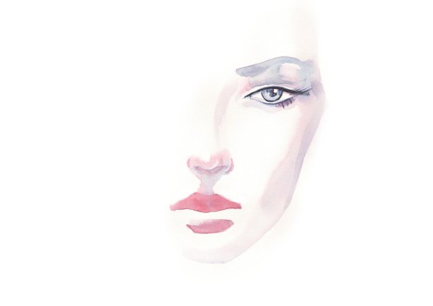 手绘时尚插画。美丽女人的肖像。图片下载