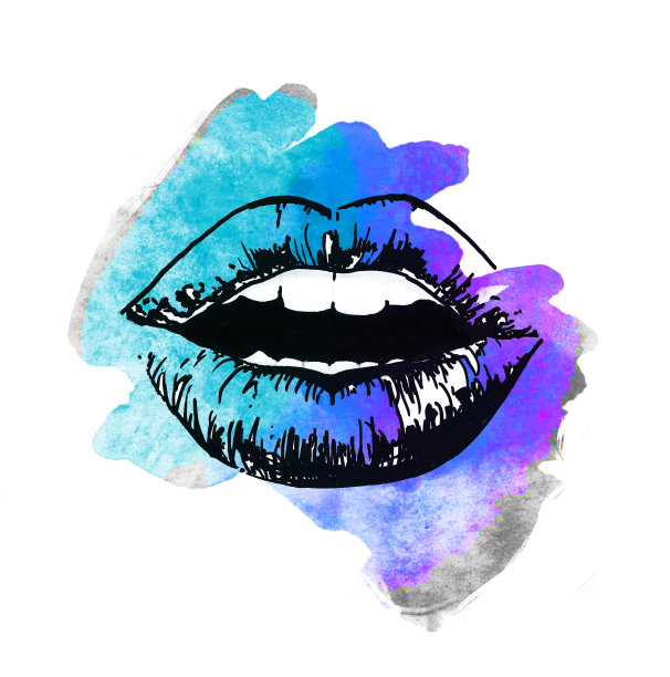 女人的嘴唇。手绘时尚插画。图形的嘴唇图片下载