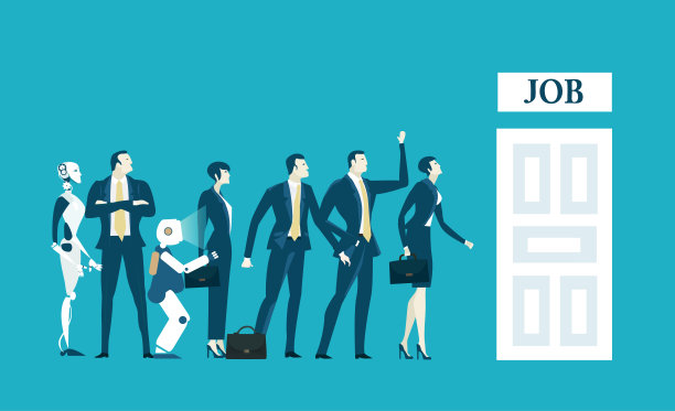 机器人开始在就业市场上与人类合作。未来的现实图片下载