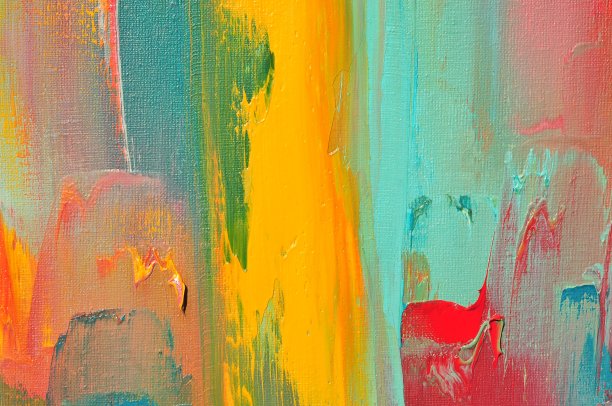 抽象艺术背景绿松石橙红珊瑚蓝绿色图片下载