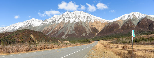 阿拉斯加公路山脉全景图图片下载