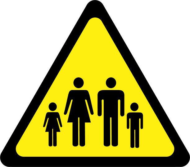 带有家庭标志的警告标志图片下载