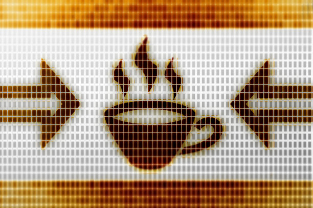 屏幕上的咖啡时间图标。图片下载