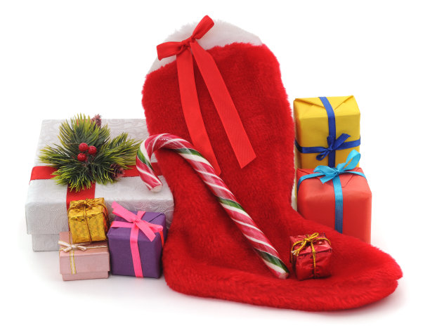 圣诞袜和礼物。图片下载