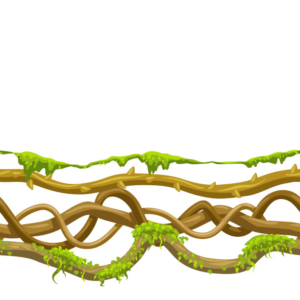 扭曲的野生藤本植物无缝图案。图片下载