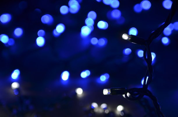 蓝色led灯，选择性聚焦图片下载