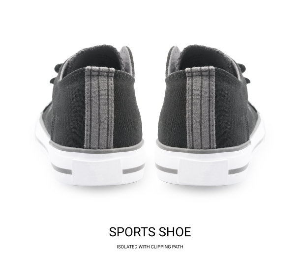 跑步运动鞋隔离。黑色运动鞋与修剪路径图片下载