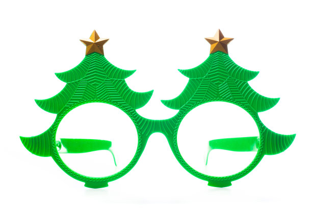 白色背景上的圣诞眼镜图片下载