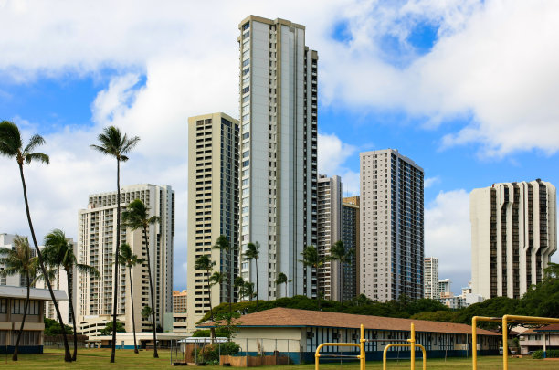 夏威夷瓦胡岛怀基基镇中心图片下载