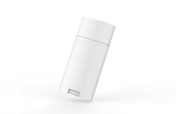 除臭剂和唇膏管上的白色空白卷，在孤立的白色背景上模拟模板，3d插图图片下载