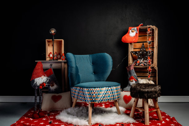 圣诞节装饰在一个照相馆图片下载