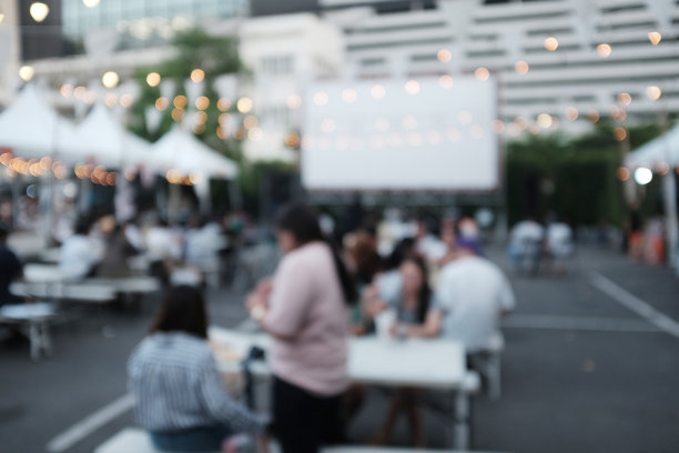 节日活动当天模糊散焦，抽象背景。图片下载