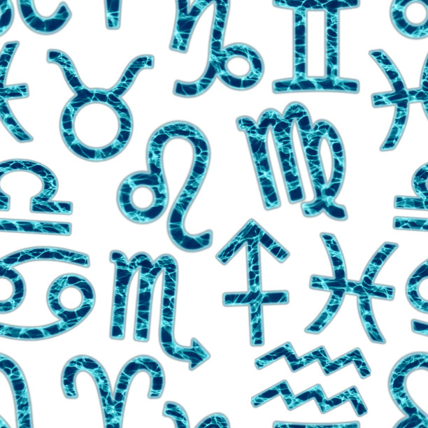星座无缝模式。星座符号。占星术的背景图片下载