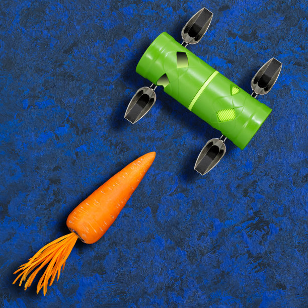 胡萝卜火箭飞向空间站形状的切片装置图片下载