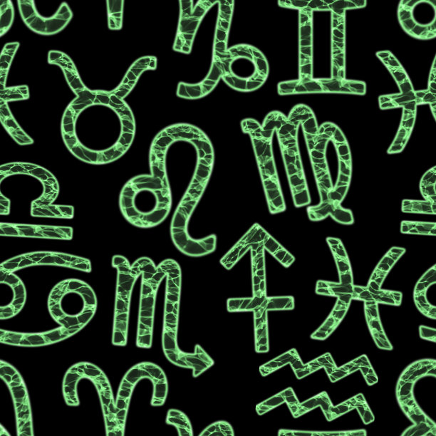 星座无缝模式。星座符号。占星术的背景图片下载