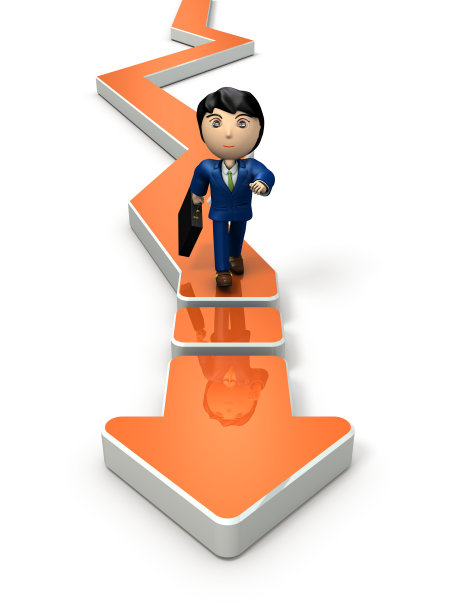 未来的前景是曲折的。但是商人们在前进，开拓未来。三维演示图片下载