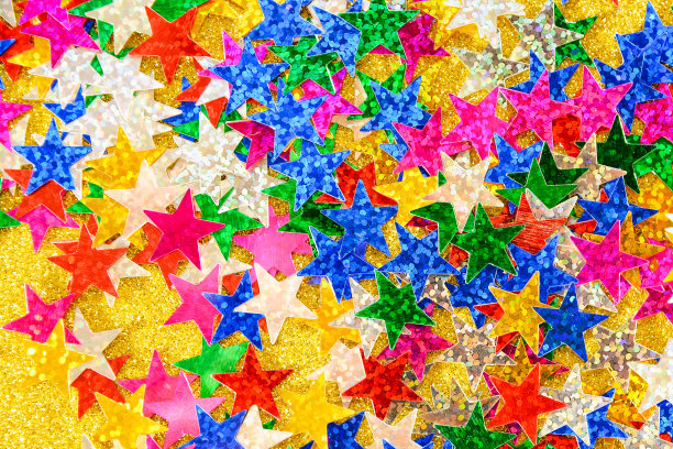 美丽的金色节日背景。闪亮的星星抽象的婚礼，生日，圣诞节图片下载