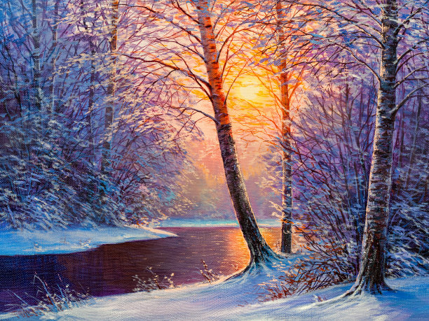 有河圣诞森林图片下载