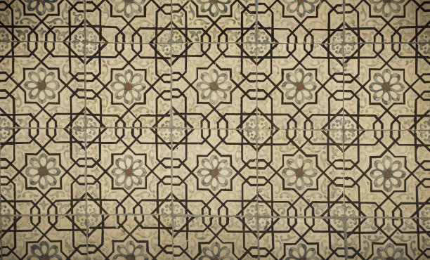 复古瓷砖背景，完美多彩的图案图片下载