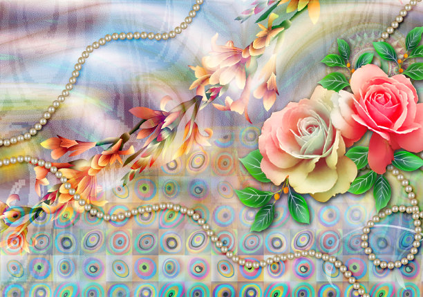 色彩缤纷的背景和花朵图片下载