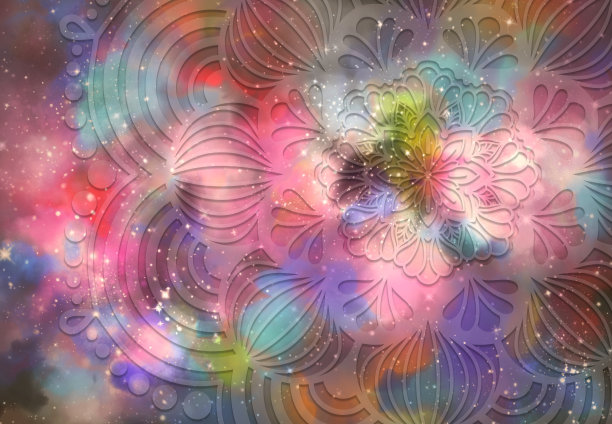 抽象曼荼罗图形背景图片下载