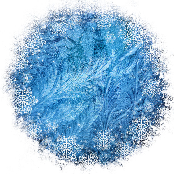 冬季玻璃上的冰图案图片下载