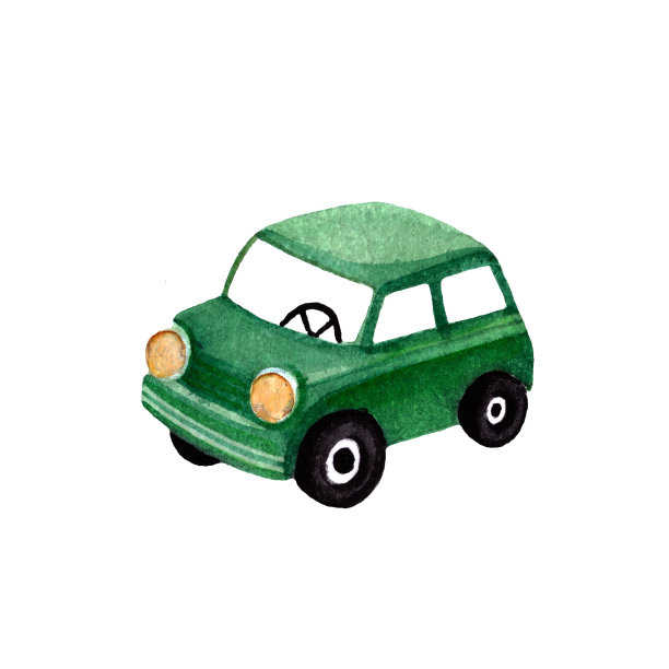 复古，老式汽车水彩插图。有汽车的Wallart海报。图片下载