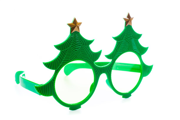 白色背景上的圣诞眼镜图片下载