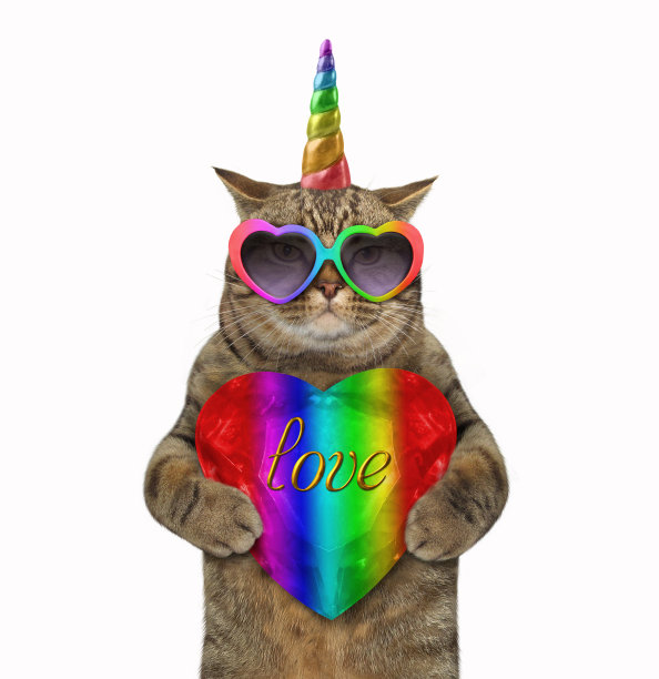 猫独角兽拥有一颗水晶般的心图片下载