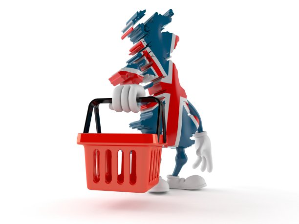 英国人物拿着购物篮图片下载
