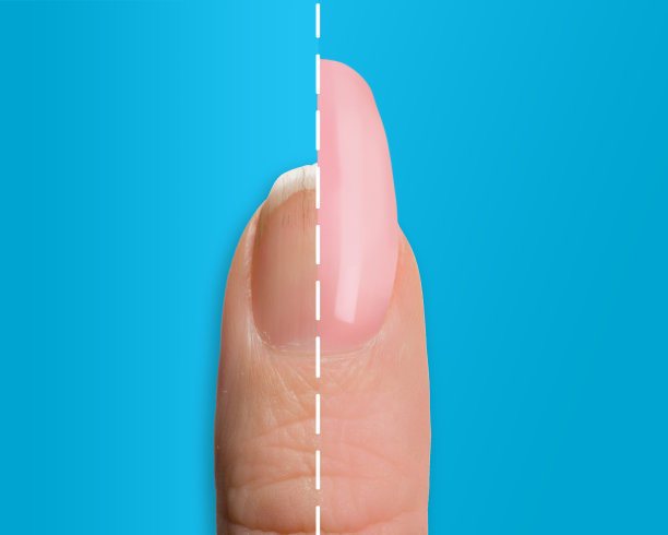 修指甲治疗长椭圆形淡粉色指甲凝胶未经分割屏幕图片下载