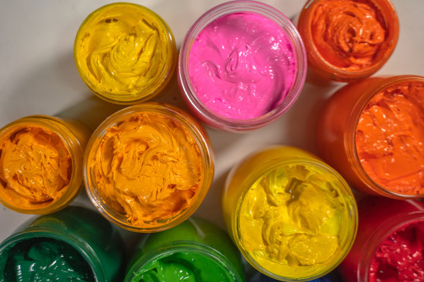 顶视图彩色墨水为印花t恤图片下载