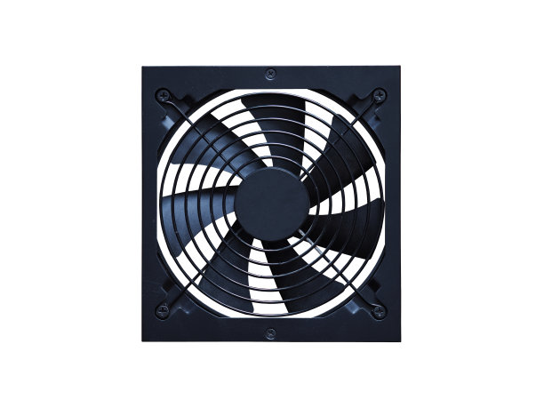 黑色冷却器用于电脑或冷却系统，CPU风扇隔离在白色背景上图片下载