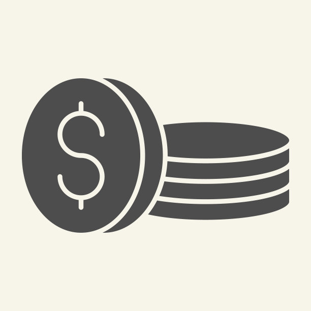 硬币坚实的图标。美元矢量插图孤立在白色。美分字形风格设计，专为网页和应用设计。Eps 10。图片下载