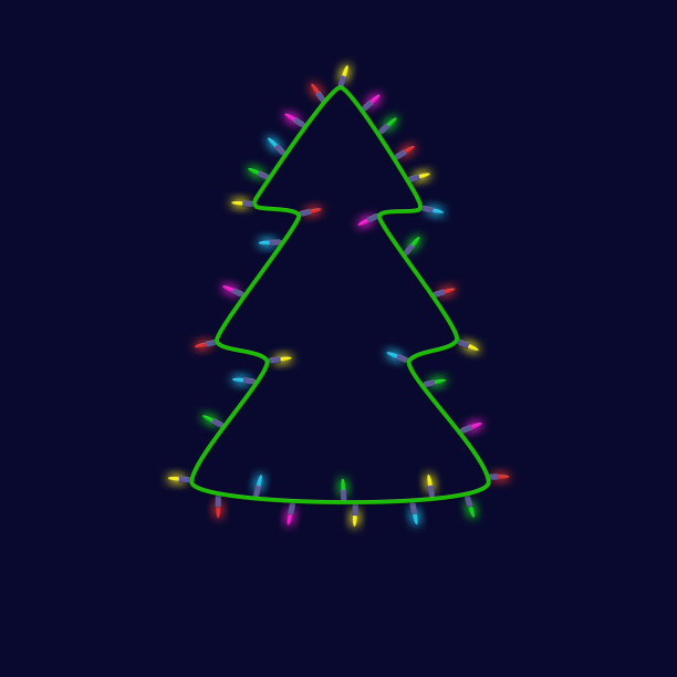 彩色的圣诞树灯泡花环新年贺卡的背景。圣诞快乐图片下载